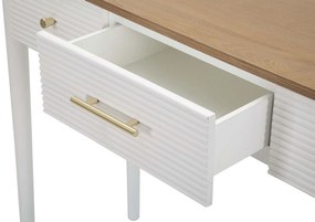 MESA CONSOLA MATERA 107X37X80 CM BRANCA E CASTANHA