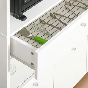 Aparador Auxiliar "Gourmet" de Cozinha - 100x45x130 cm - Branco - Desi