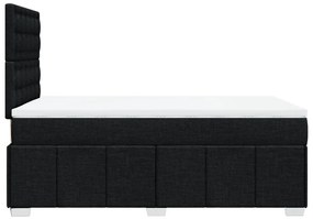 Cama boxspring com colchão 120x190 cm tecido preto