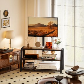 Móvel de TV com Suporte, 108 x 41 x 135 cm, Ângulo Ajustável de 35°, Castanho