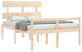 Cama de casal para idosos com cabeceira madeira maciça