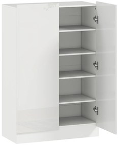 Sapateira para Entrada com Prateleiras Ajustáveis para 20 Pares de Sapatos 72x34,5x103 cm Branco Brilhante
