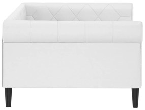 Sofá-cama 100x200 cm couro artificial branco