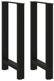 vidaXL Pés para mesa de bar pretos 2 peças 50x(90-91) cm aço