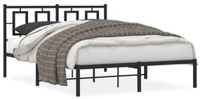 vidaXL Estrutura de cama com cabeceira 140x190 cm metal preto