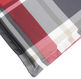 Almofadão p/ espreguiçadeira tecido oxford xadrez vermelho