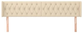 Cabeceira de cama c/ abas tecido 203x16x78/88 cm creme