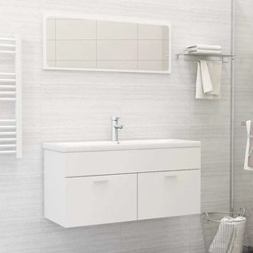 vidaXL 2 pcs conjunto de móveis de casa de banho contraplacado branco