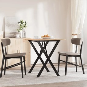 Mesa de jantar estrutura em X 70x70x75 cm pinho e aço