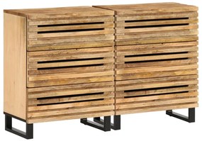 vidaXL Aparadores 2 pcs 60x34x75 cm madeira de mangueira áspera maciça