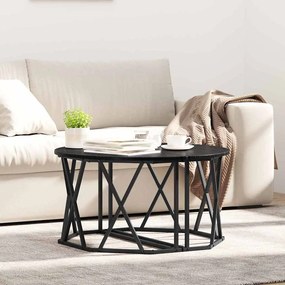 Mesa de Centro vidaXL Preta de Carvalho 80x80x42 cm em Madeira de Engenharia