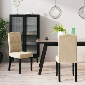 vidaXL Cadeiras de jantar 2 pcs veludo cor creme