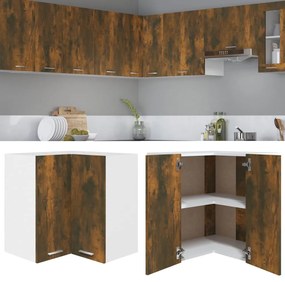 Armário canto suspenso “Lyon” derivados madeira carvalho fumado