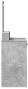Mesa de maquilhagem vidaXL com gavetas Cinzento Concreto 100x41x140 cm
