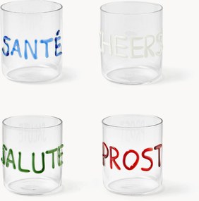 Copos de vidro artesanal Tutti, conjunto de 4