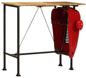 Mesa de bar trator madeira mangueira maciça vermelho/castanho