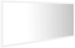 Espelho de casa de banho LED 100x8,5x37 cm acrílico branco