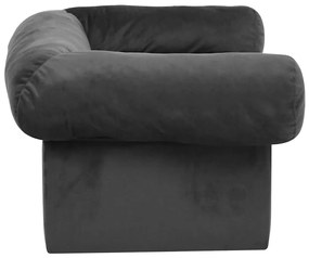 Sofá para cães com gaveta 75x50x38 cm pelúcia cinzento-escuro