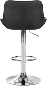 Banco alto em tecido com estrutura prateada 85-106 x 49 x 51 cm cinzento escuro