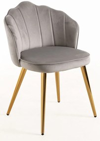 Cadeira Blume Gold Veludo - Cinza