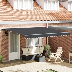 vidaXL Toldo Retrátil Automático em Laranja e Branco, 350x250 cm