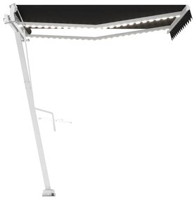 Toldo automático com LED e sensor de vento 300x250 cm antracite