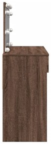 Toucador com LEDs 100x40x120 cm cor carvalho castanho