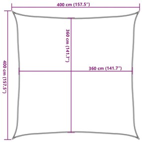 Para-sol estilo vela 160 g/m² 4x4 m PEAD castanho