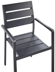 Conjunto de 6 cadeiras de jardim pretas VERNIO Beliani