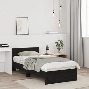 Estrutura de Cama Carvalho Preto 90x190 cm Madeira Engenharia