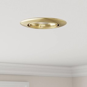 vidaXL Spotlights Embutidos 12 pcs Redondos GU10 Dourado Ø90 mm Aço