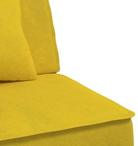 Sofá-cama em forma de L 255x140x70 cm veludo amarelo