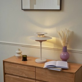 Candeeiro de Mesa Retro Bege Aço 45cm - Pauly