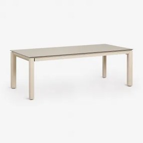Mesa De Jardim Retangular Extensível Em Vidro Cerâmico Sylvara 220-280x100 Cm - Sklum
