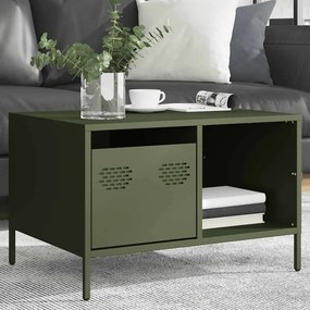 Mesa centro 68,5x50x43,5 cm aço laminado a frio verde-azeitona