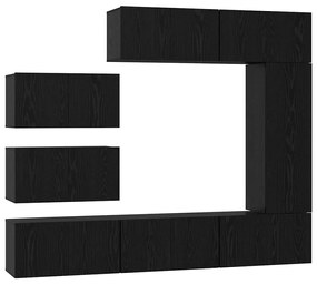 Conjunto de móvel de TV 8 pcs Carvalho preto 30.5 x 30 x 90 cm