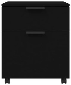 Arquivador móvel c/ rodas 45x38x54 cm derivados madeira preto