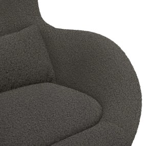Cadeira de Ovo vidaXL Cinza Escuro em Tecido Curly Tipo Lã