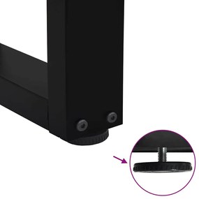 Pernas para mesa de jantar em V, 2 peças, pretas, 60x(72-73,3) cm, aço