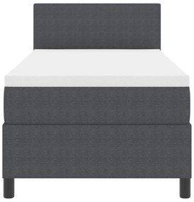 Cama Box Spring com Colchão Cinza Escuro 80x200 cm Tecido de Corduroy