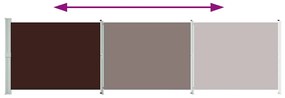 Toldo lateral retrátil para pátio 600x160 cm castanho