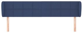 Cabeceira de cama c/ abas tecido 203x23x78/88 cm azul