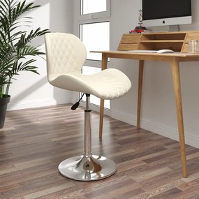 vidaXL Cadeira de jantar giratória veludo cor creme