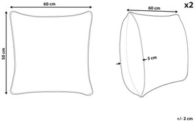Conjunto de 2 almofadas de alto perfil em microfibra 50 x 60 cm ERRIGAL Beliani