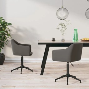 vidaXL Cadeiras de jantar giratórias 2 pcs veludo cinzento-escuro