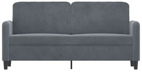 Sofá de 2 lugares 140 cm veludo cinza-escuro