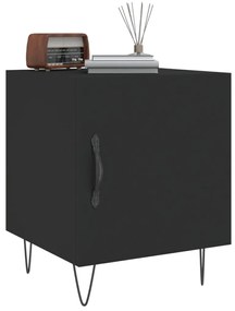 Mesa de cabeceira 2 pcs 40x40x50 cm derivados de madeira preto