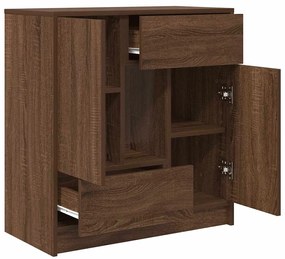 Aparador c/ gavetas e portas 70,5x34x74,5 cm carvalho castanho