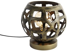 Candeeiro de mesa industrial dourado antigo - Bobby