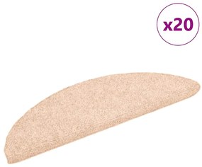 Tapetes de escada adesivos 20 pcs 56x17x3 cm creme